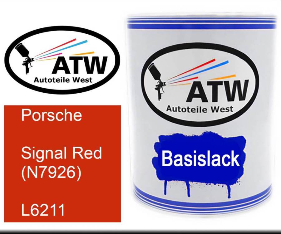 Porsche, Signal Red (N7926), L6211: 1L Lackdose, von ATW Autoteile West.